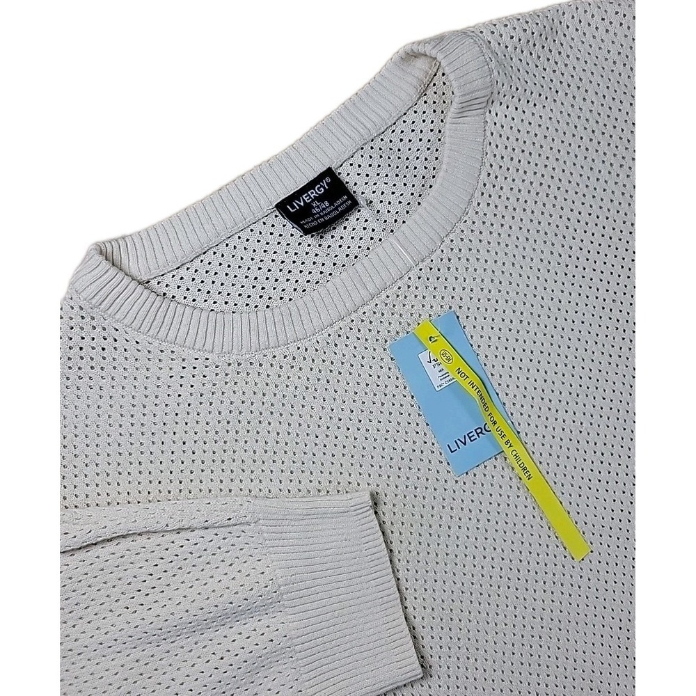 LIVERGY MEN CREWNECK BEIGE SWEATER, MEN, XL‎ 46-48 NWT